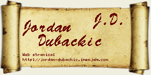 Jordan Dubačkić vizit kartica